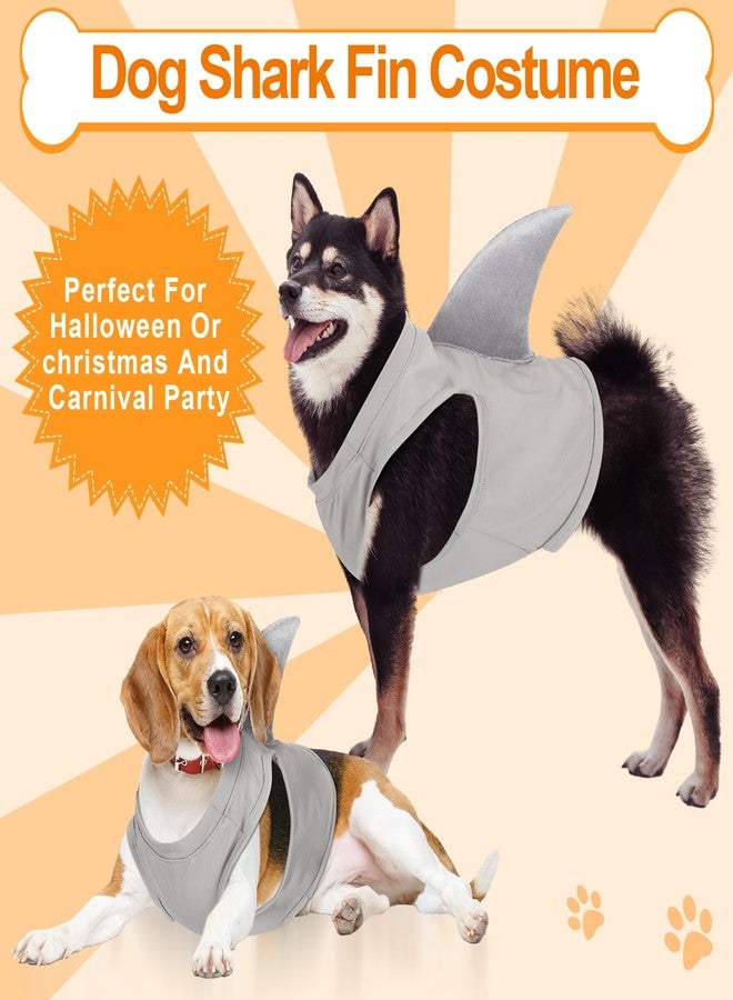 Clysee 2 Pcs Halloween Dog Shark Costumes Fish Fin Dog Costume for Dogs Puppy Cosplay Birthday Party Outfit (X-Large) - Image 3